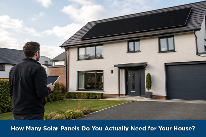 Solar panels installed on a house roof to meet household electricity needs