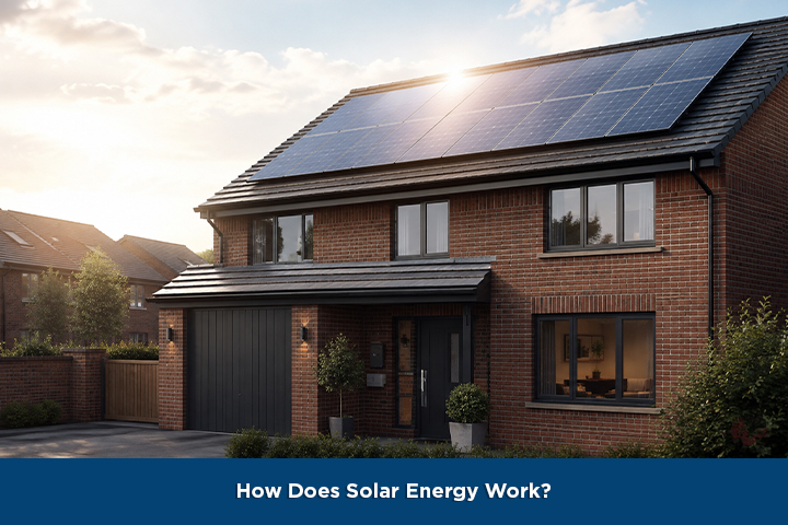 Solar panels generating electricity for a UK home